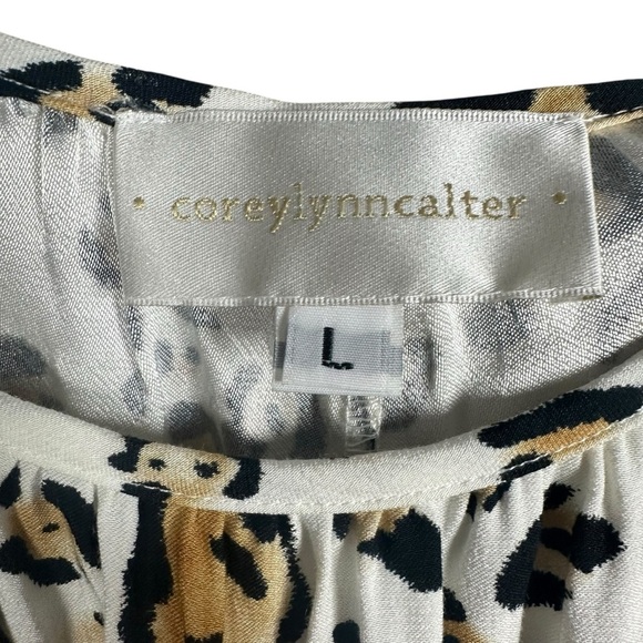 Corey Lynn Calter Arabella Leopard Midi Dress L Petite Spaghetti Strap (No Belt) - Picture 13 of 14